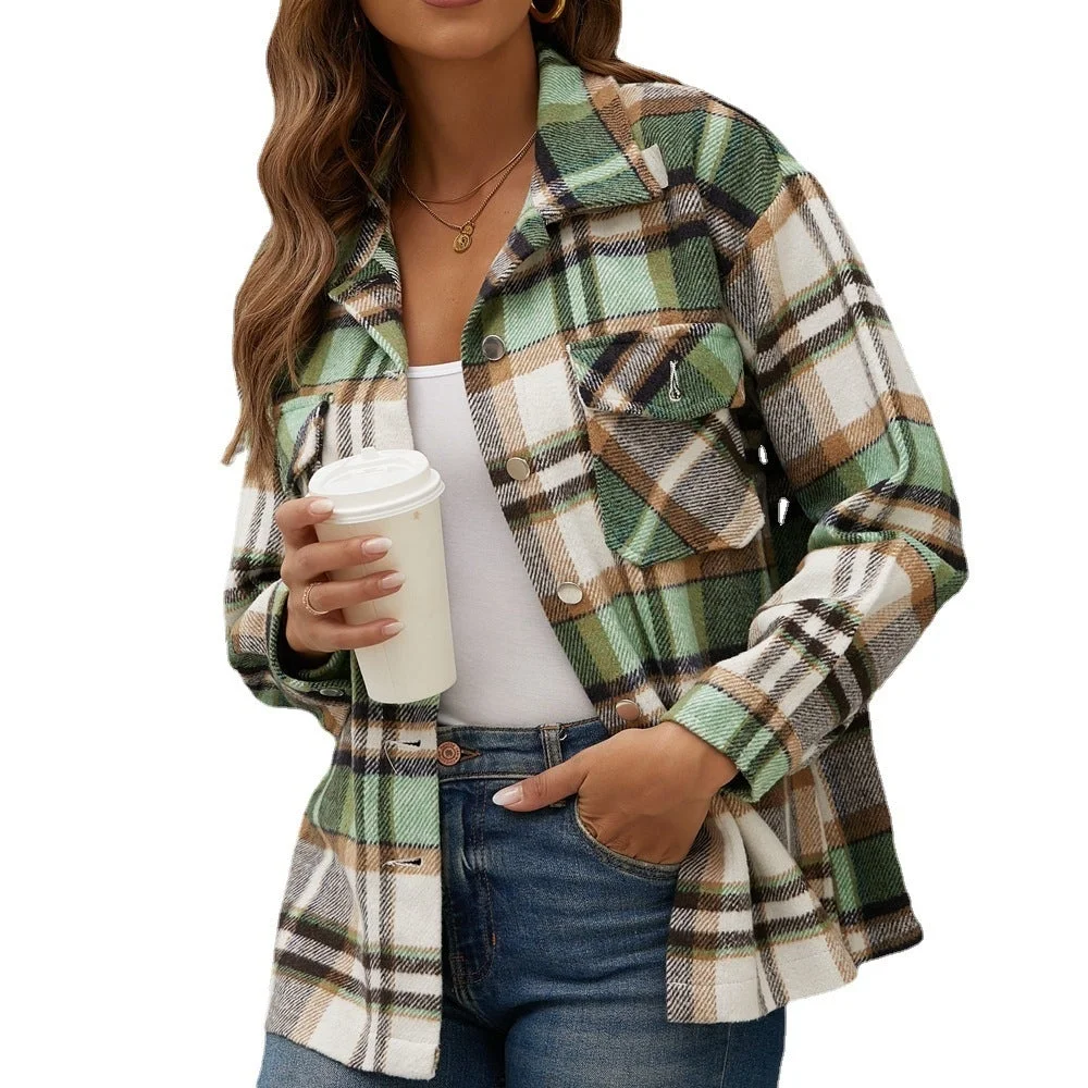 Plaid Shirt Jacket For Women