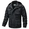 Men's 2-in-1 Detachable Hooded Coat to Vest &ndash; Fleece Lined Tactical Cargo Jacket with Multi-Pockets by Inlyline