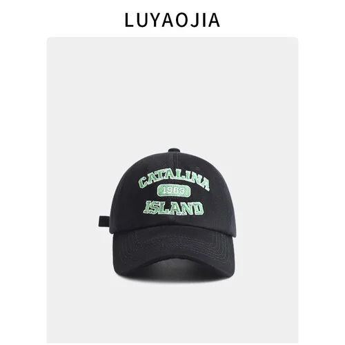 Vintage Embroidered Letters Washed Cotton Baseball Cap Womens Soft Top Casual All-Matching Spring Summer Peaked Cap Men