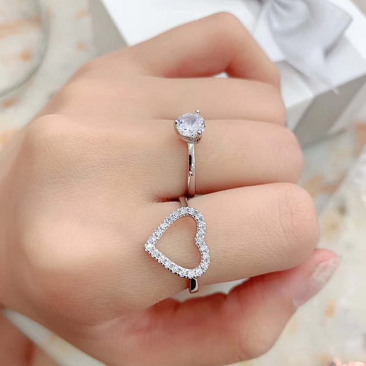 Adjustable Ring with Red Rose Gift Box