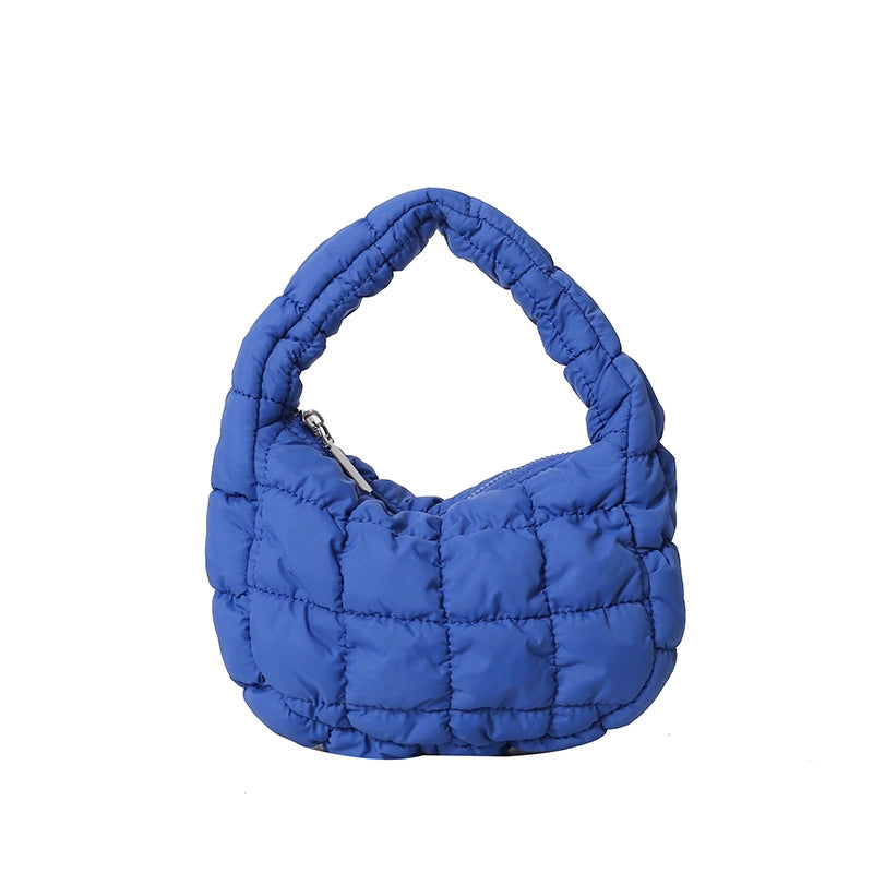 Women’s Small Nylon Solid Color Basic Zipper Cloud Shape Bag
