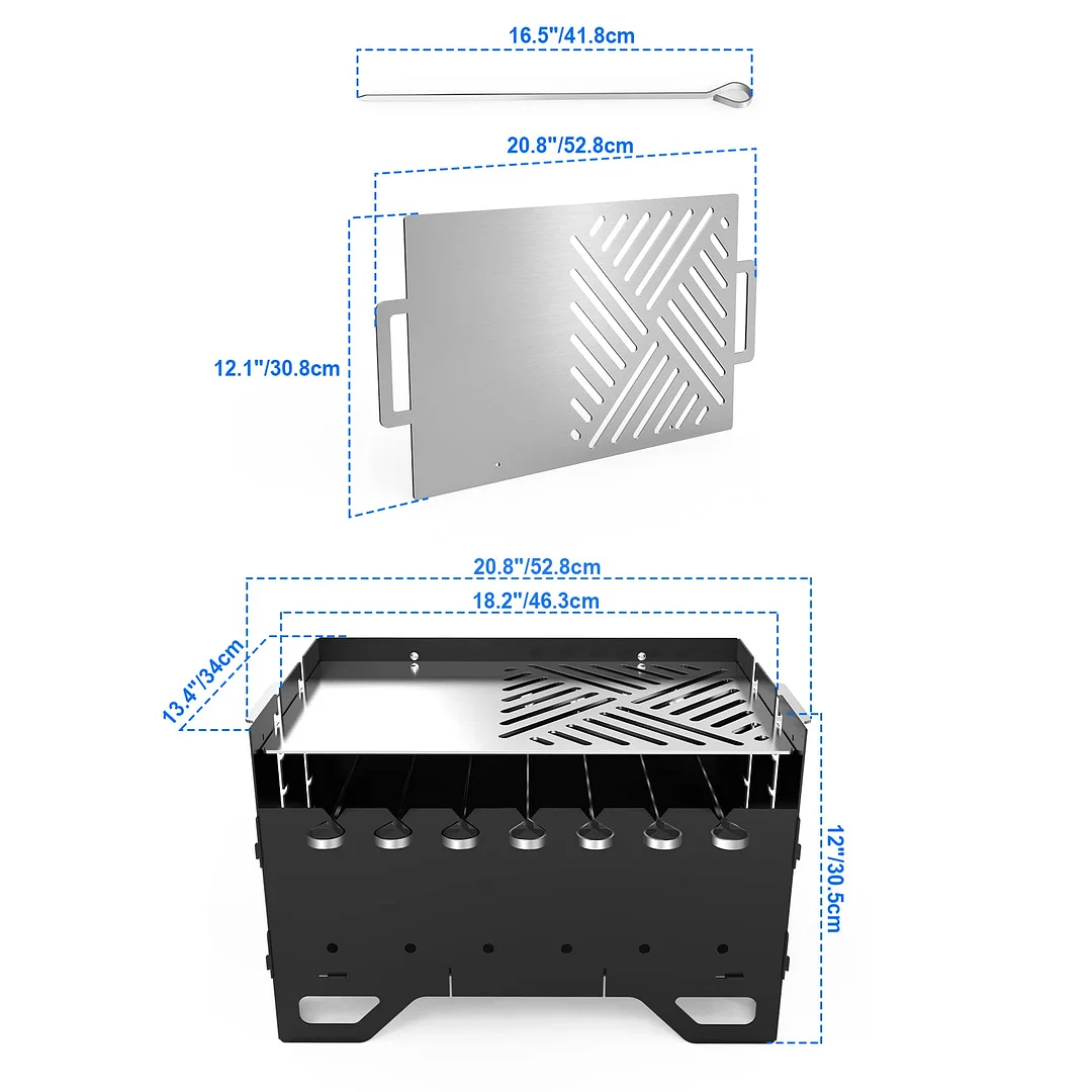 Foldable Charcoal Grill Barbecue Smoker 