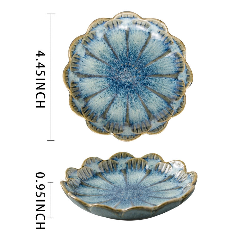 Nordic Jewelry Plate Tray Blue And Pink Storage Plate Household Snack Dish Taste Dish Ceramic Lotus Jewelry Plate
