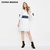 Vero Moda Brand NEW commuting simple solid color V-neck three-quarter sleeve pullover mid-length dress women |31827C509