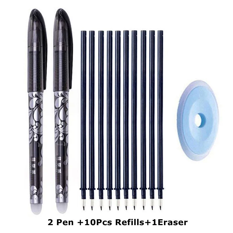 Erasable Pen Refills Rod Set 0.5mm Needle/0.7mm Bullet tip Washable Handle Erasable Ballpoint Pen for School Pen Writing Tools