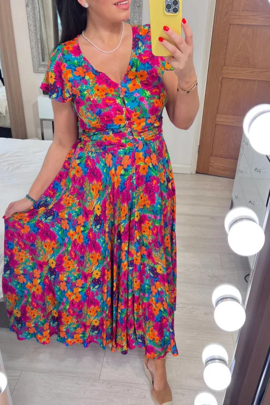 Eleven Floral Print Maxi Dress