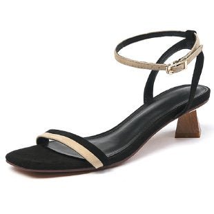 2022 New Fashion Women's Shoes Casual Buckle Strap Shoes Women's Sandals Thick Heel Ankle Strap Narrow Strap Summer Sandals