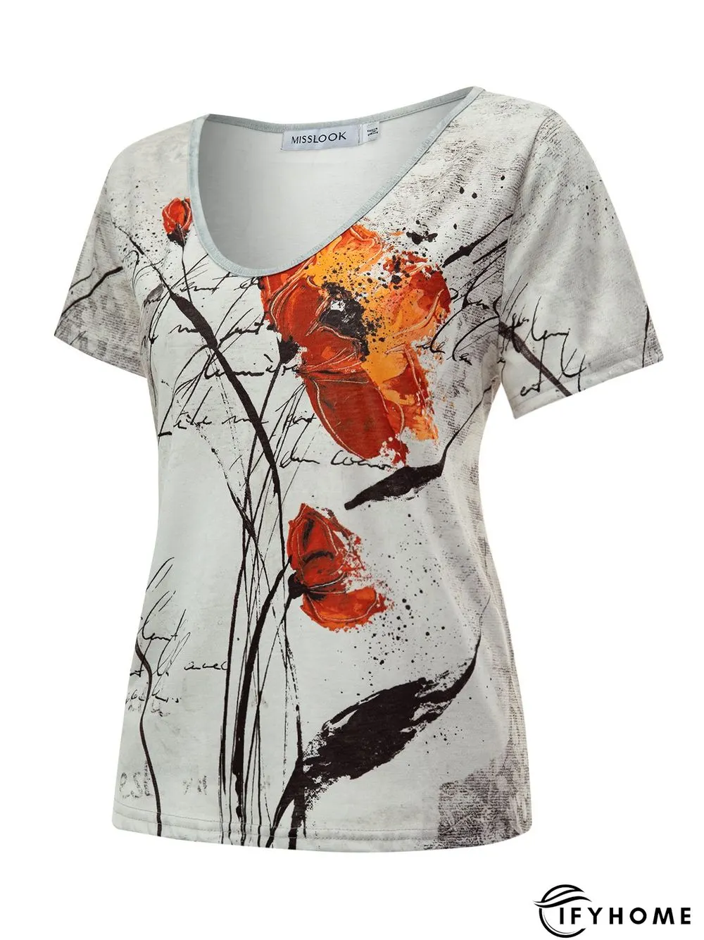 Short Sleeve Cotton-Blend Casual T-shirt | IFYHOME