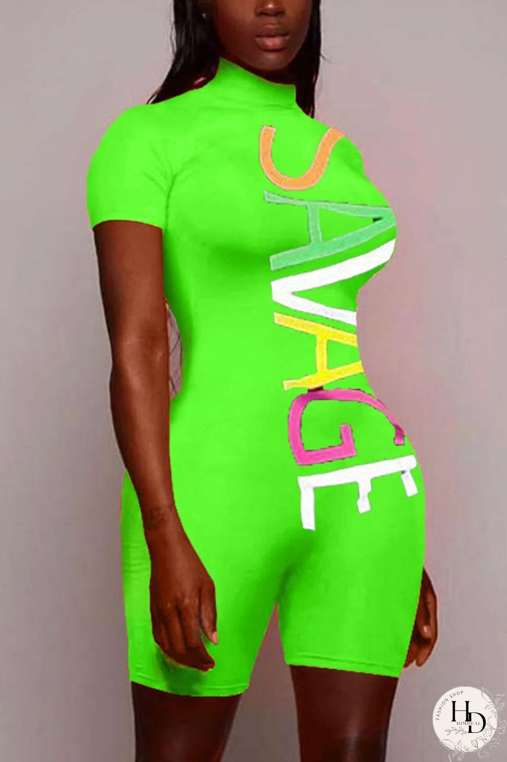 Orange Casual letter Short Sleeve Jumpsuits