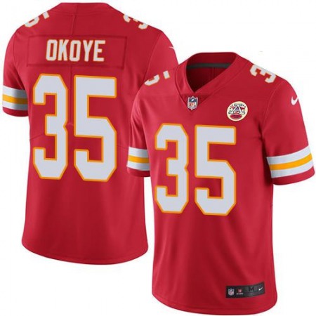 Chiefs #35 Christian Okoye Red Men's Stitched NFL Limited Rush Jersey
