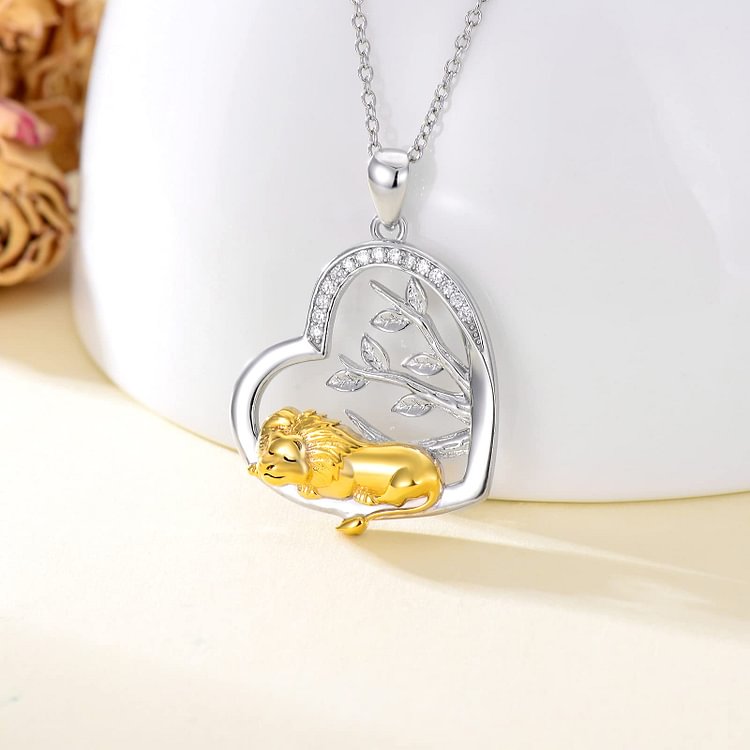 For Daughter - S925 I will Always be with You Love Gold Lion Necklace