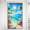 (40*70cm)Coconut Tree Shells Beach - Full Round Drill Diamond Painting