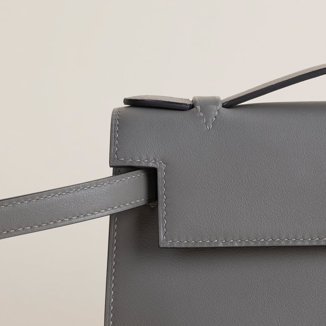 Kelly pochette Swift 0L Gris Mayer PHW