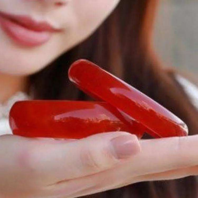 Thick Red Jade Bangle Bracelet for Women