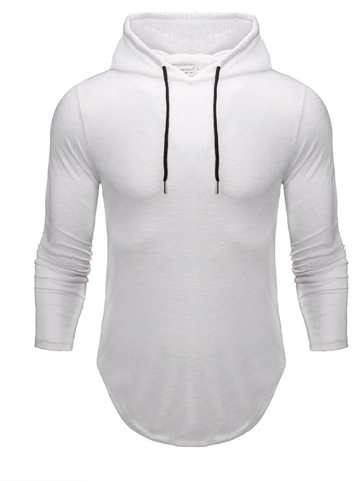 The New Men's Fashion Solid Color Hoodie with Cap Casual Long-sleeved Four Seasons Paragraph Large Size Men's T-shirt M L XL 2XL | 168DEAL