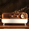 Vintage Sleep Sound Machine Sunrise Simulation Wake-up Alarm Clock Bedside Night Light Imitation Wood Grain White Noise Sound Machine
