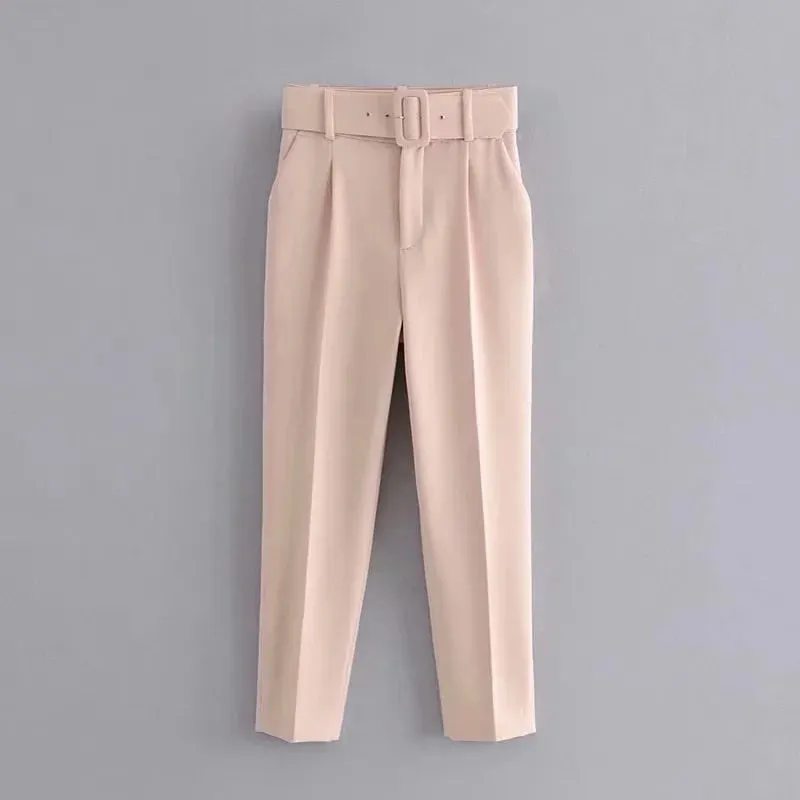 Za Veste Femme Blazers Sets Women's Coats Blue Long Sleeves Workwear Outfits Female Solid Office Formal Chic Pockets Summer 2021