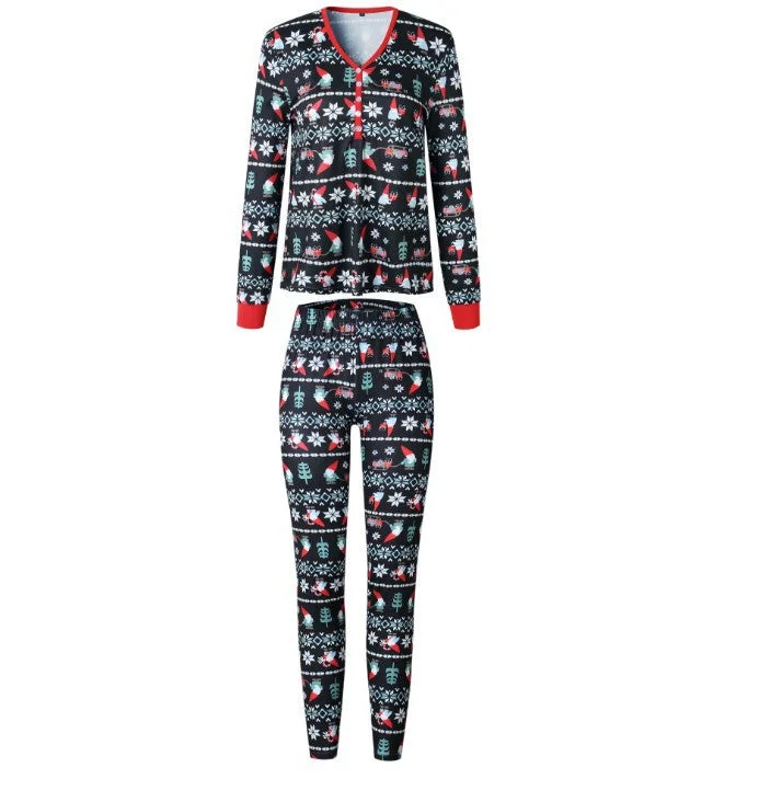 Cute Santa and Snowflake Patterned Family Matching Pajamas Sets