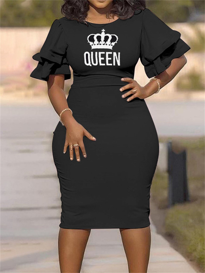 Commuter Splicing Slim Fit Plus Size One Step Dress Dress