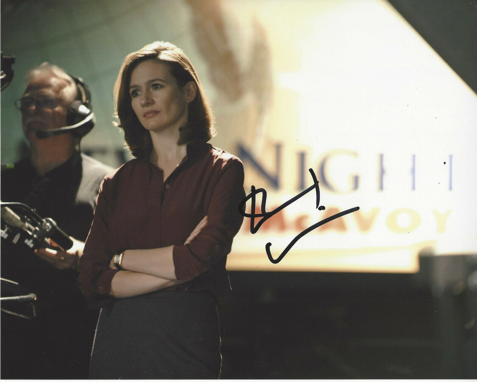 EMILY MORTIMER SIGNED AUTHENTIC 'THE NEWSROOM' 8X10 Photo Poster painting 2 COA ACTRESS PROOF