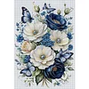 (US Only)Full Embroidery cotton Thread 11CT Printed Flower Cross Stitch Kit 40x60cm