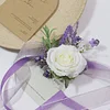 10PCS Light Purple Wedding Catering Bridal Groom Guests Corsage Boutonniere Wrist Artificial Flower Bouquets
