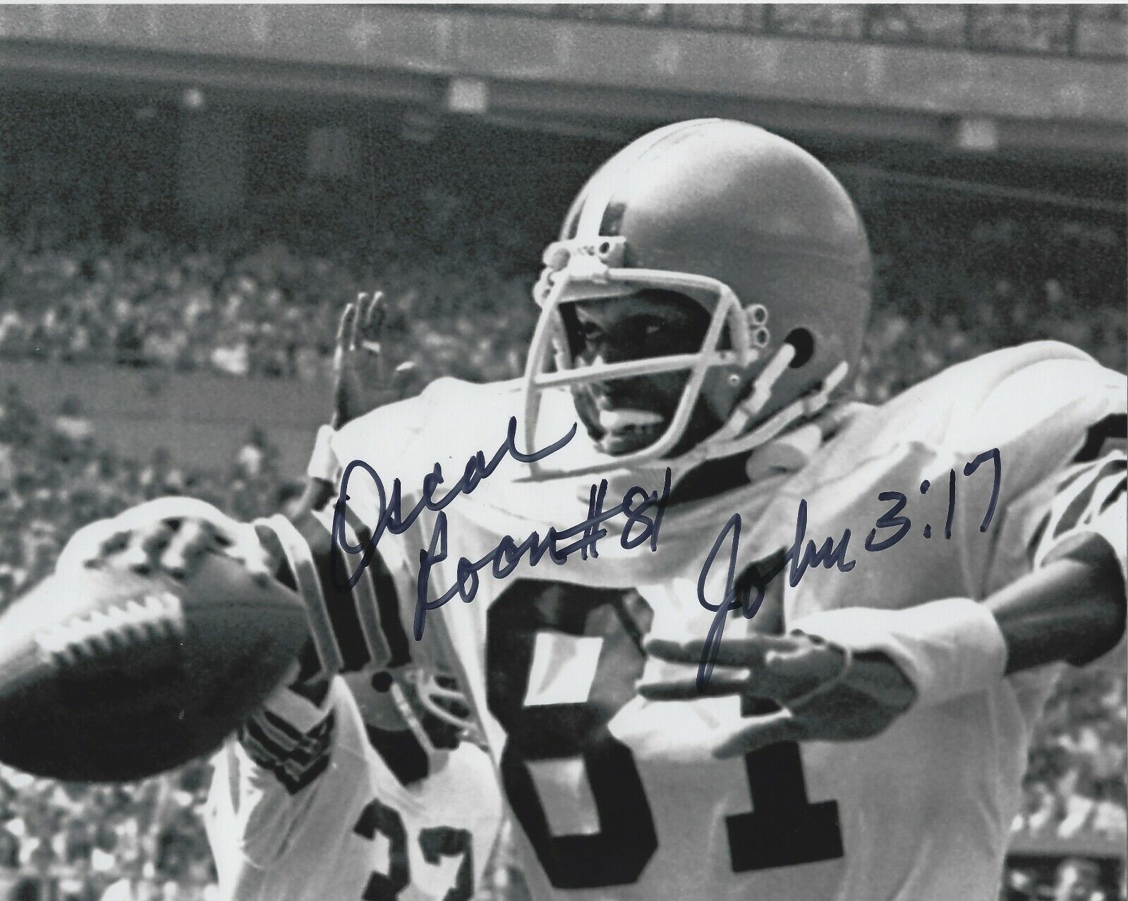 Autographed OSCAR ROAN Cleveland Browns 8x10 Photo Poster painting w/COA