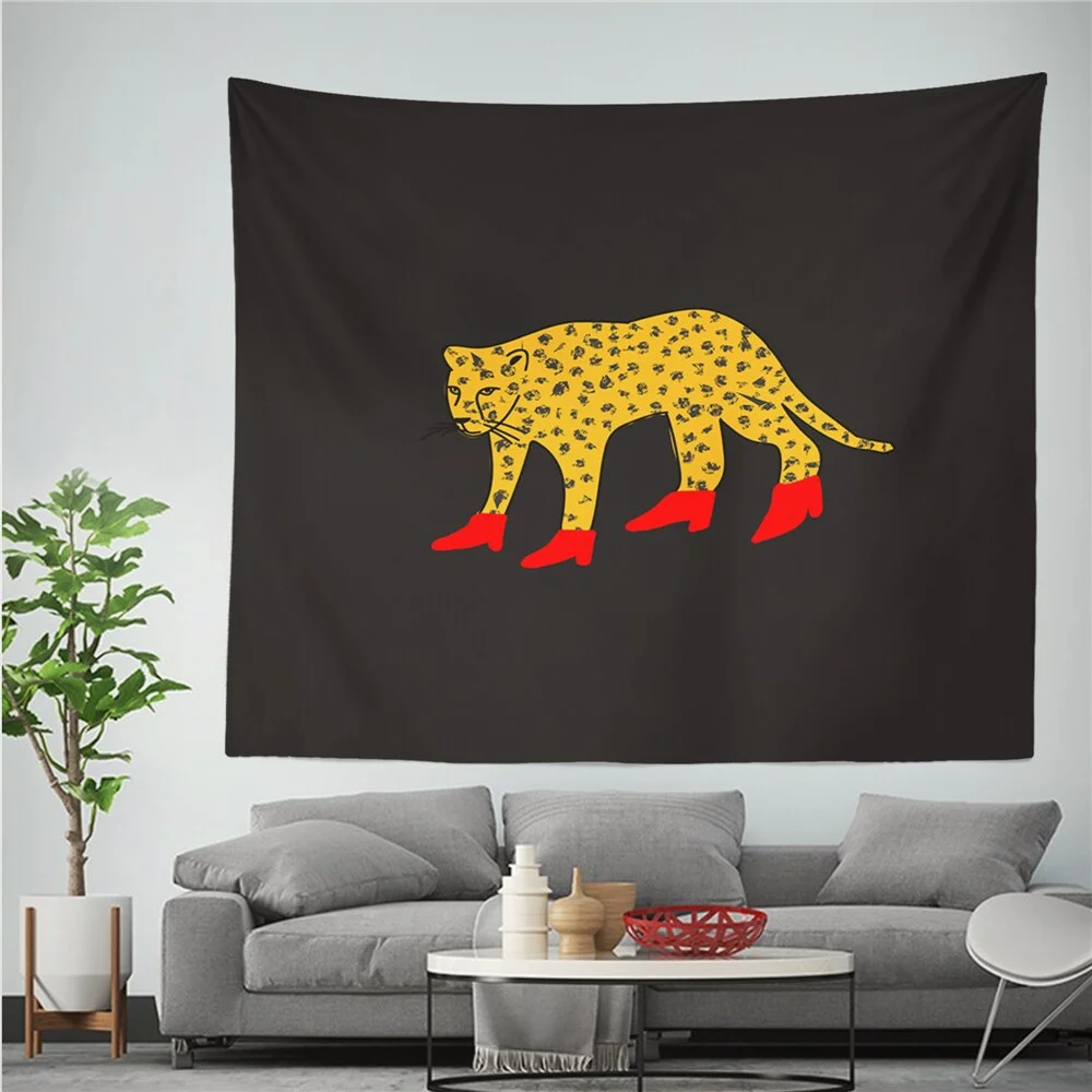 Pink Creative Series Wall Tapestry Personality Cartoon Pattern Printed Wall Cloth Tapestry Hippie Art Home Decor Yoga Mat Carpet