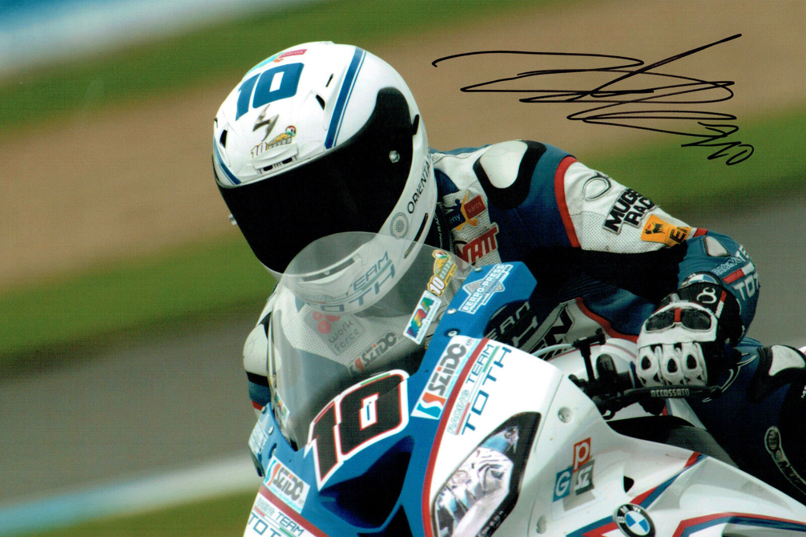 Imre TOTH 2015 Donnington SIGNED 12x8 Photo Poster painting Superbike BMW AFTAL Autograph COA