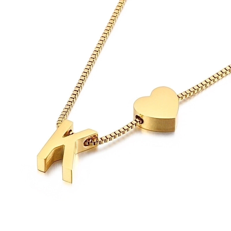 Titanium Steel 18K Gold Plated Korean Style Plating Letter Necklace