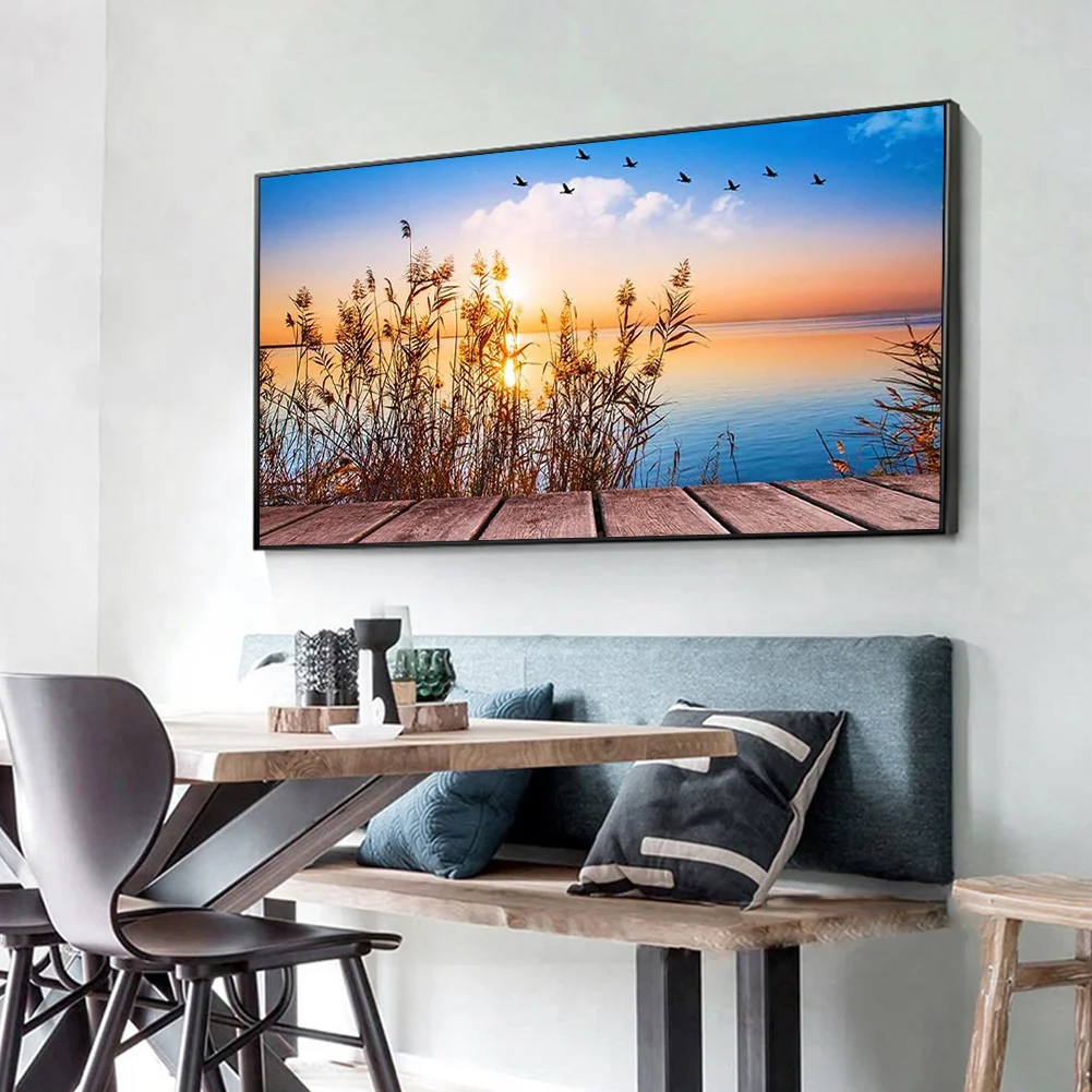 Diamond Painting - Full Round Drill - Sunset Reed(80*40cm)