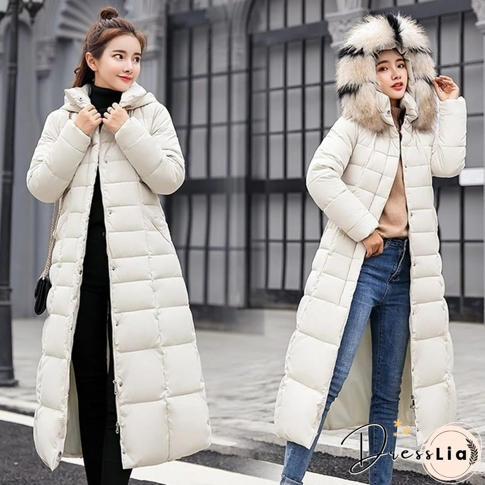 New Fashion Women's Winter Down Coat Clothes Cotton-Padded Thickening Down Casual Winter Coat Long Jacket Down Parka XS-3XL
