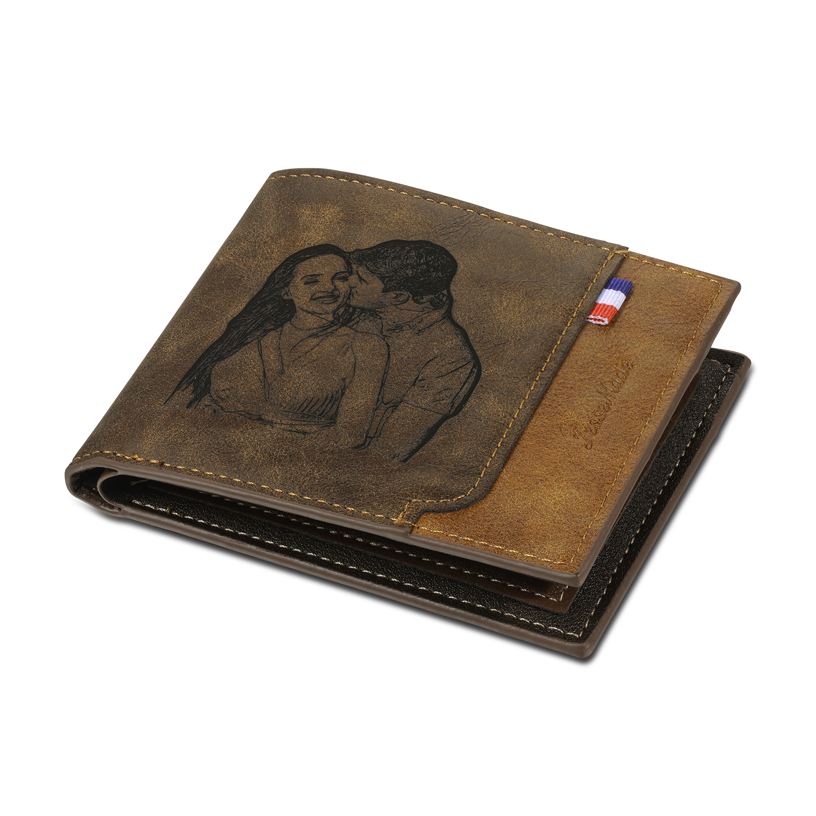 Portefeuille Classique 1 Prénom et Lettre Personnalisés avec Photo Porte-Monnaie Carte