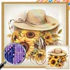 Diamond Painting-Square AB Drill Sunflower And Hat(45*45CM)