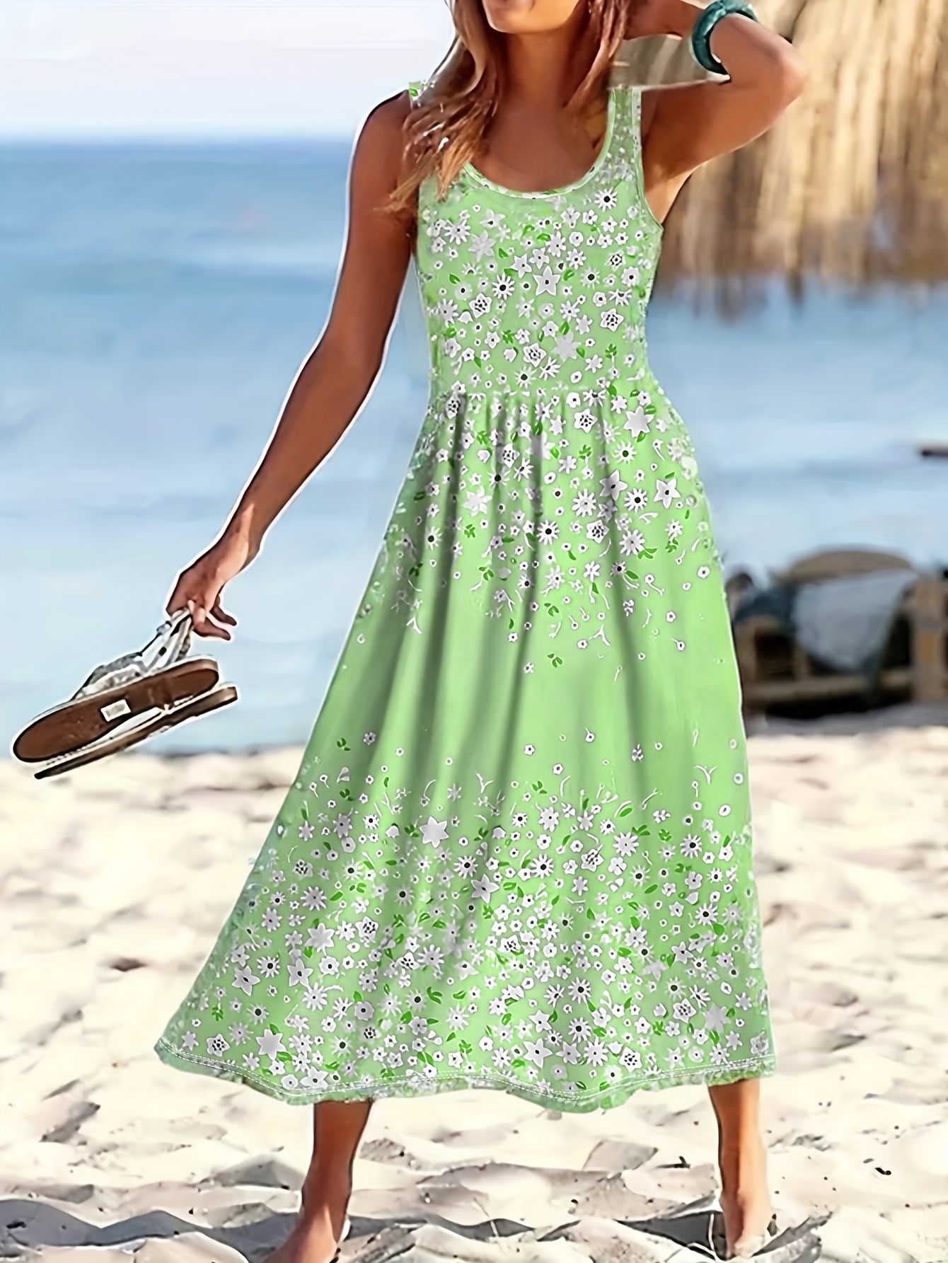 Spring Fashion Floral Print Vest Dress - Stylish, Comfortable, And Elegant For Resort Wear | IFYHOME