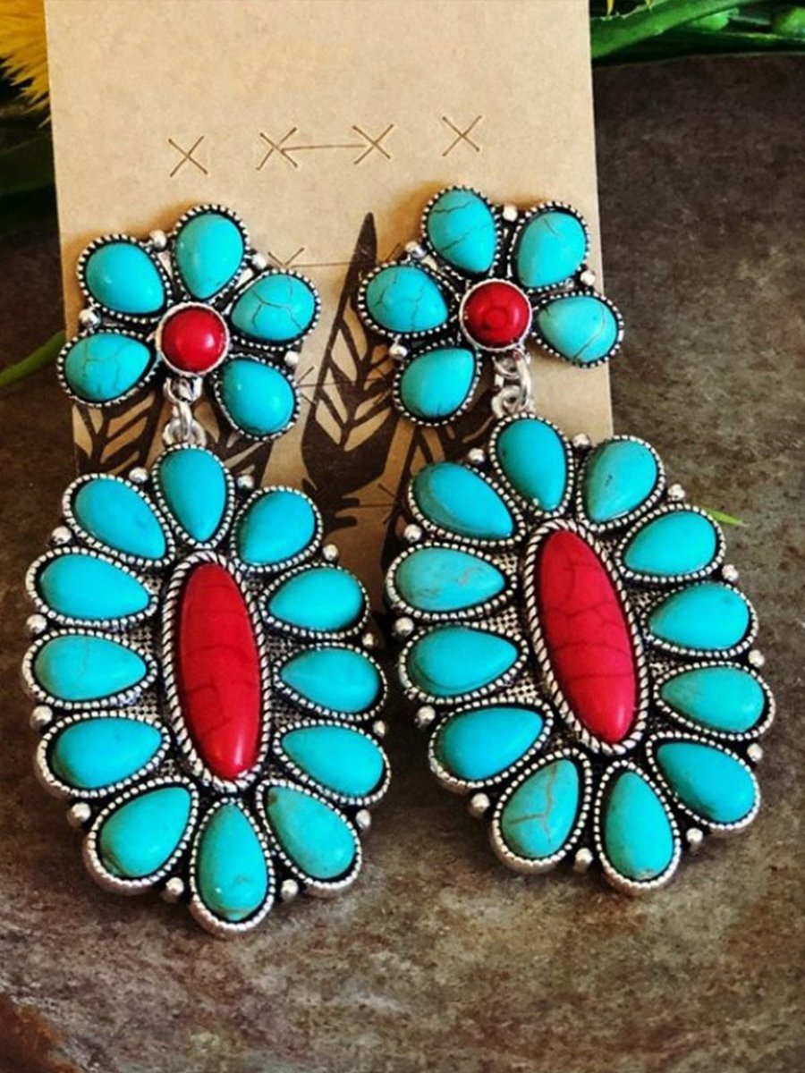 LADIES VINTAGE TURQUOISE EARRINGS