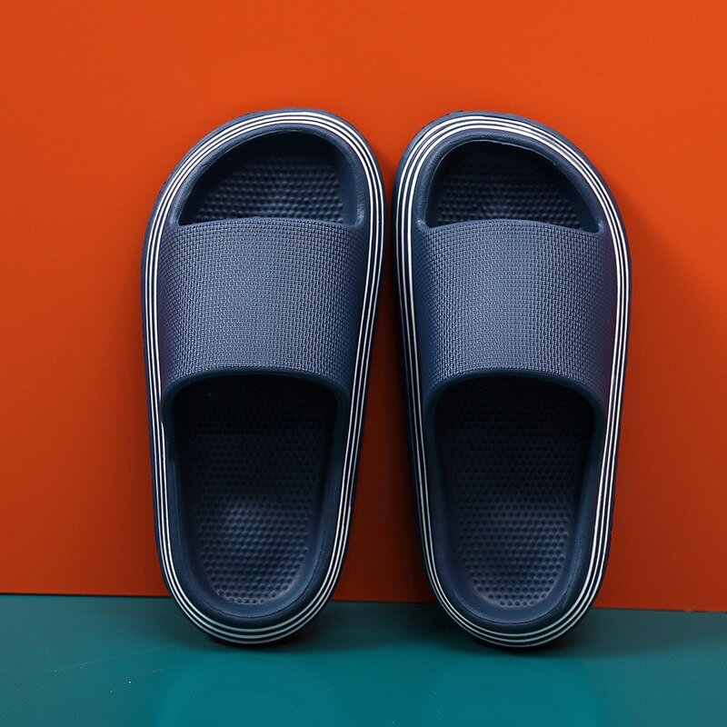 Summer Runway Shoes Slippers Casual Non-Slip Bathroom Home Slippers Flats Ladies Men's Thick Bottom Slides Outdoor Beach Sandals