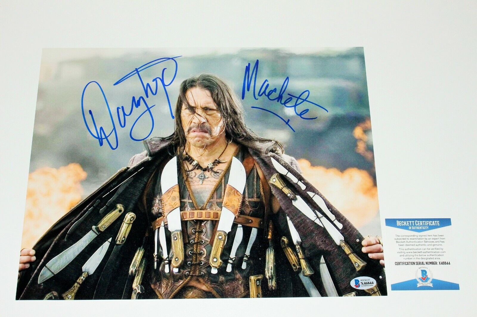 ACTOR DANNY TREJO SIGNED MACHETE KILLS 11X14 Photo Poster painting BECKETT COA CON AIR ANCHORMAN