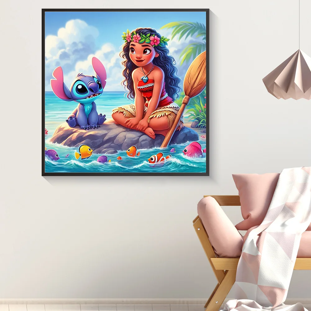 Diamond Painting - Full Round Drill - Princess Moana Stitch(Canvas|40*40cm)
