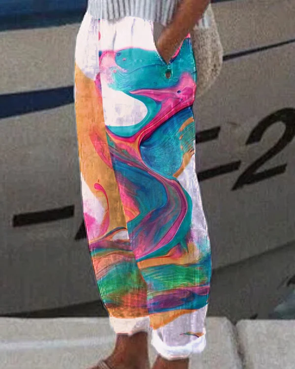 🔥kukelife🔥Hippie Art Print Pocket Track Pants