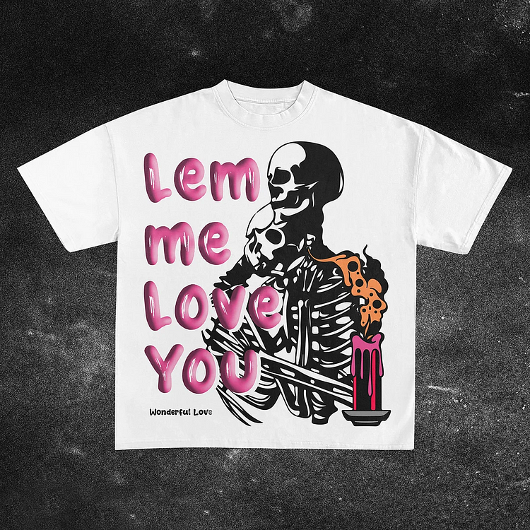 Love Me Love You Skull Print Graphic T-Shirt SOPULA