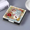 (US Local)5D DIY PU Santa Claus Diamond Painting Notecard Box Gem Art Note Holder