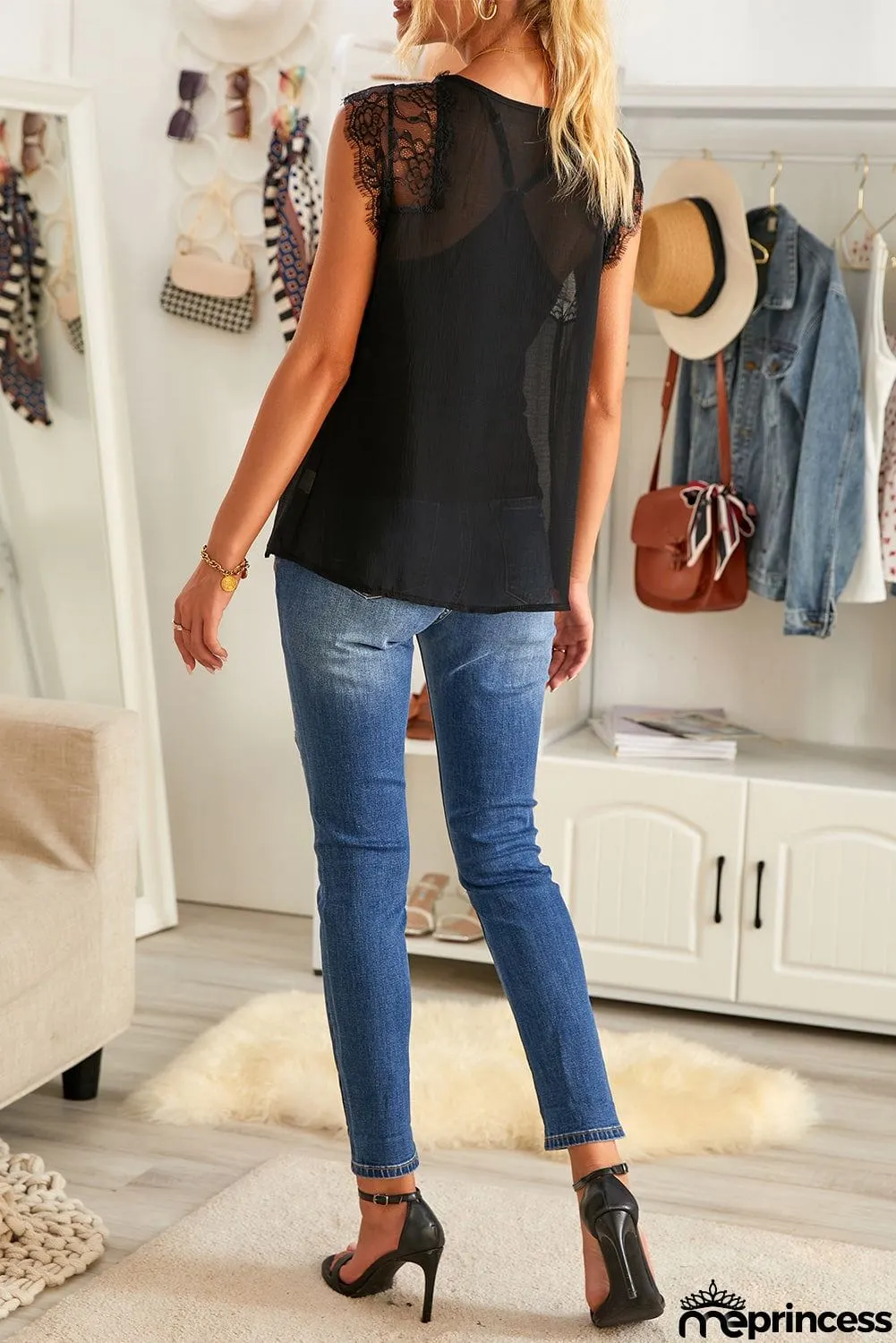 From A Dream Lace Tank Top with Vest