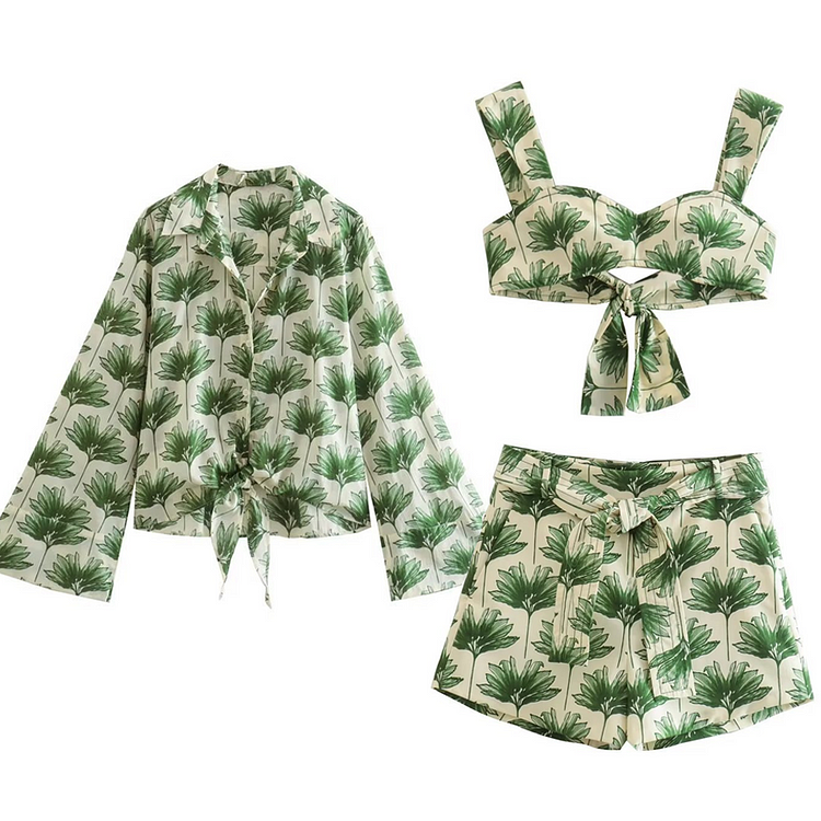 Fashion Jungle Printed Casual Three Piece Set