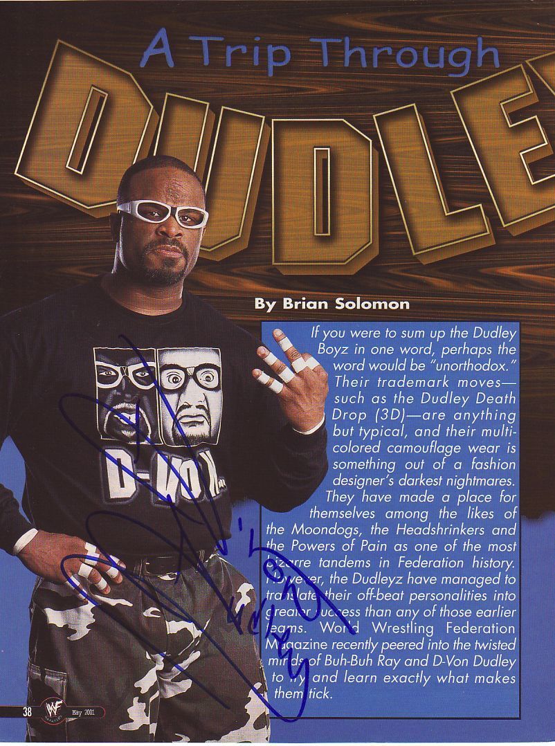 WWE WWF D'VON DUDLEY AUTOGRAPHED HAND SIGNED 8X10 Photo Poster painting WRESTLING PICTURE