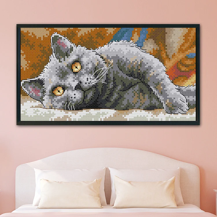 DIY Print 14CT Stamped Quiet Animal Kit Needlework Cross