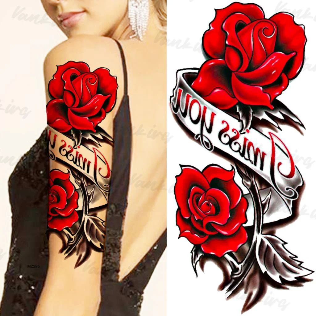 Sdrawing Flower Temporary Tattoos For Women Girls Realistic Lavender Butterfly Flower Fake Tattoo Sticker Forearm Body Tatoos 3D