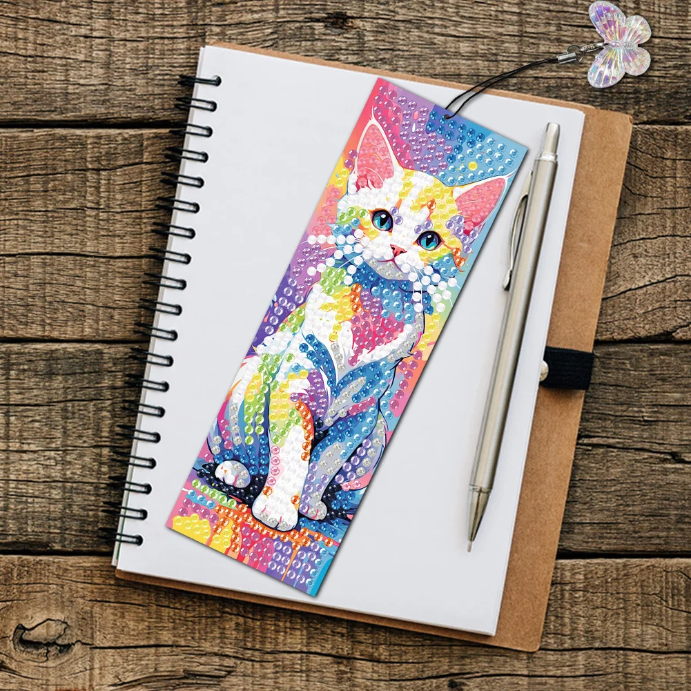 3Pcs DIY Cat Special Shape DIY Diamond Painting Bookmarks Kits