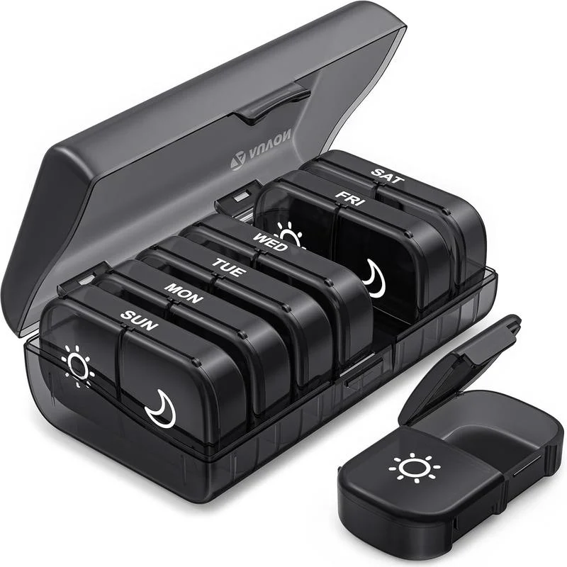 AM PM Weekly Pill Organizer &ndash; Travel-Friendly, Large Capacity & BPA-Free