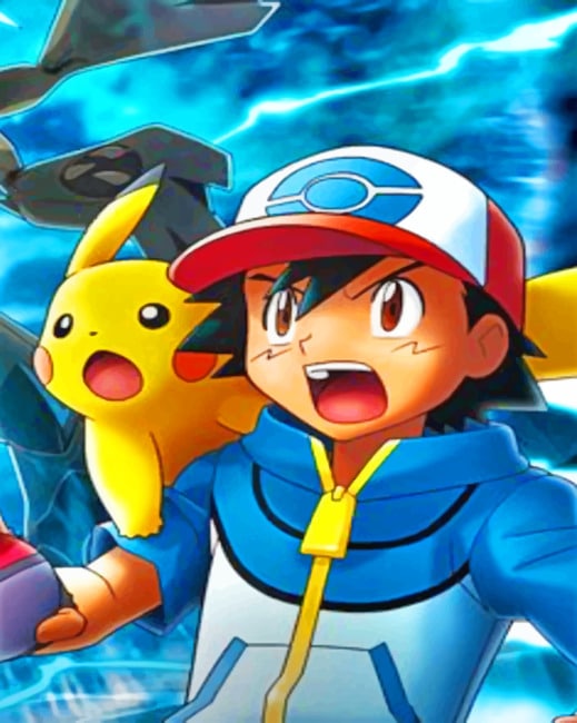 

Pokemon Ash And Pikachu – Animation Paint By Numbers - 40*50CM, 501 Original